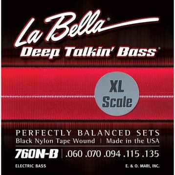 La Bella L-760NBXL Bassnaren Set Black Nylon Tape Wound, Ophalen of Verzenden, Nieuw