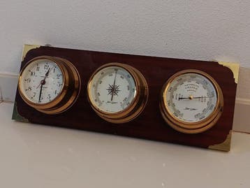 Jerger - Weerstation (3) - Glas, Messing, Hout - Nautisch