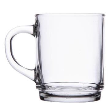 Stapelbare Glazen Mokken 250 ml | Transparant | 6 Stuks, Verzenden