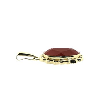Vintage gouden entourage hanger met carneool, Ophalen of Verzenden, Gebruikt, Goud, Overige merken
