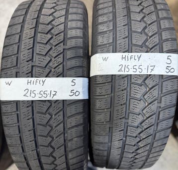 2x215-55-17 Hifly Winter 2x5mm €50 PerBand 215 55 17, Ophalen, 17 inch, Winterbanden, Band(en)