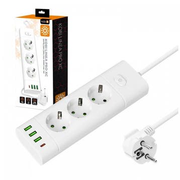 Kobi LINEA PRO XC stekkerdoos met 3 stopcontacten - 3x US..., Ophalen of Verzenden, Nieuw