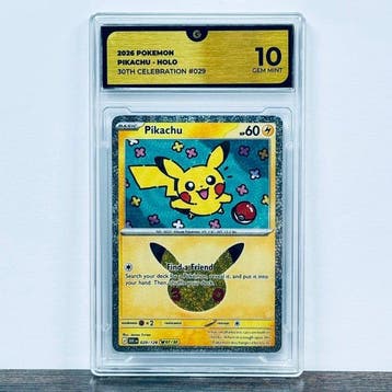 Pokémon Graded card - Pikachu 029 - 30th Anniversary –, Nieuw