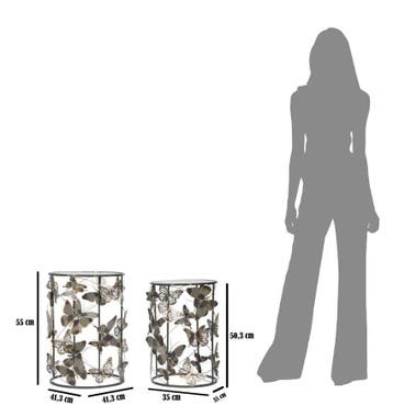 TAFEL FARFALLE SET 2ST CM 41,3X55-35X50,3 - 1423980000, Ophalen of Verzenden, Nieuw