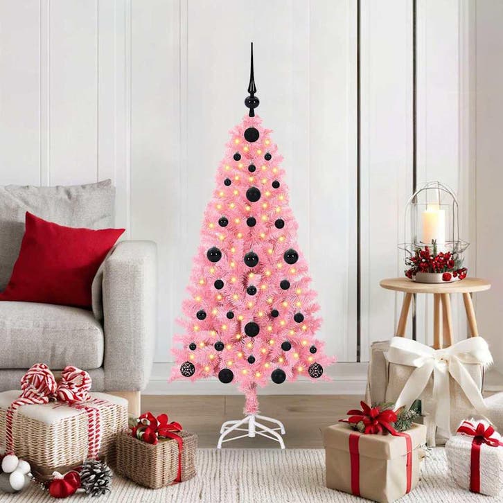 vidaXL Kerstboom Roze 120 cm PVC, Diversen, Kerst, Nieuw, Verzenden