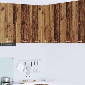 vidaXL Hangkast Oude Hout en Wit 57 x 57 x 80 cm Bewerkt, Verzenden, Nieuw, Bruin