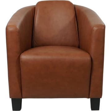 Set van 2 Leren fauteuils Press - Massif Armagnac, Nieuw, Ophalen of Verzenden, 50 tot 75 cm, Leer