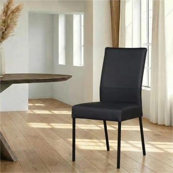Leren eetkamerstoel Real - Toledo Pacific (donkerblauw) -, Huis en Inrichting, Stoelen, Ophalen of Verzenden, Nieuw, Leer, Industrieel, Modern