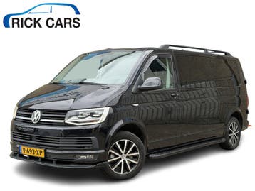 Volkswagen Transporter 2.0 TDI 204PK Euro 6 L2H1 DC 6 zit pl, Gebruikt, Zwart, Leder, Onderhoudsboekje