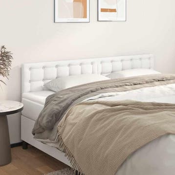 vidaXL Hoofdborden 160x5x78/88 cm kunstleer wit, Verzenden, Nieuw, Wit, Overige materialen