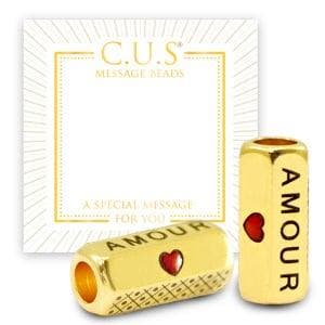 1 x C.U.S® Sieraden message beads amour & heart Goud (n.., Ophalen of Verzenden, Nieuw, Kraal