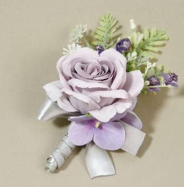 Luxe corsage vintage lila 03 boutonnière met speld past bij, Ophalen of Verzenden, Nieuw
