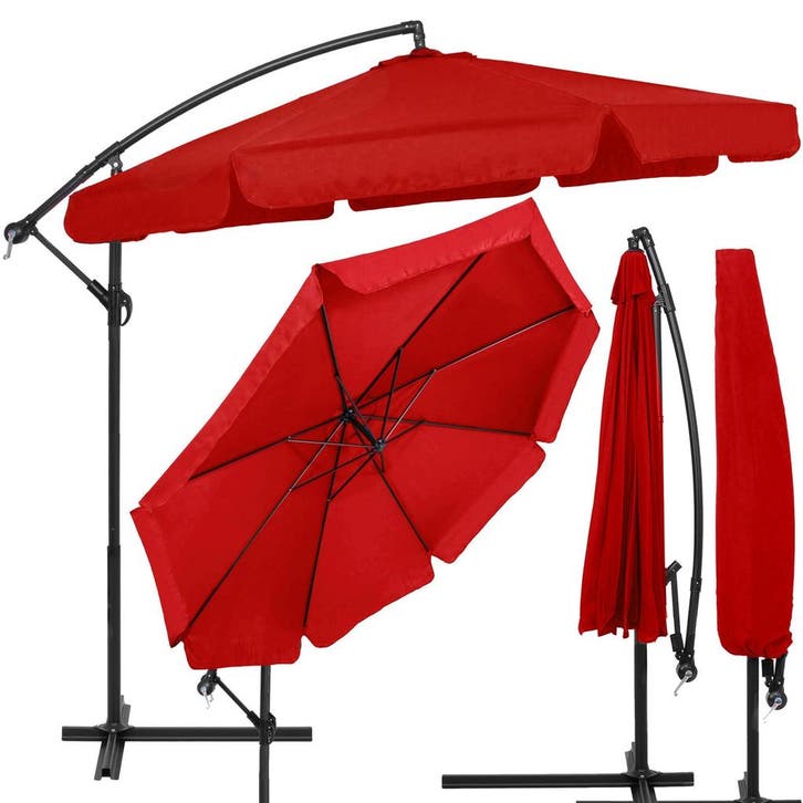Parasol | Parasols | Kantelbaar | Met Ventilatie | Rood |, Tuin en Terras, Overige Tuin en Terras, Ophalen of Verzenden