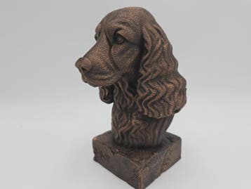 Bust of a cocker spaniel dog statue - home decor dog lover h, Verzamelen, Verzenden, Nieuw