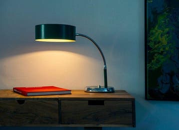 Bureaulamp - Gelakt metaal, chroom - Italiaans-Space Age