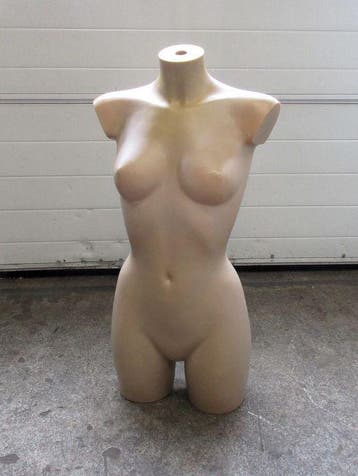 Paspop, Etalagepop Vrouw, B42 x D24 x H82cm, huidkleur, Gebruikt