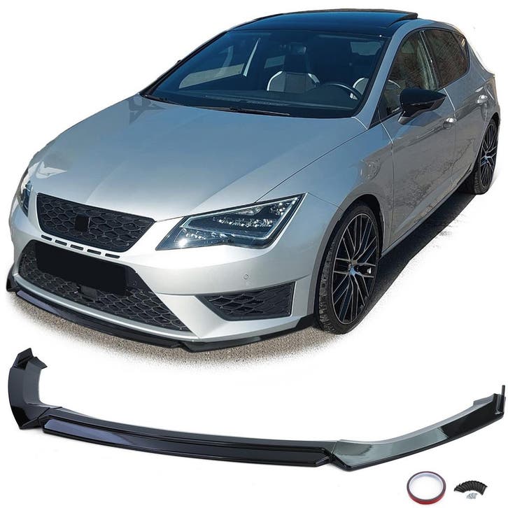 Voorspoiler Seat Leon 5F FR & Cupra 12-20 Glans Zwart, Auto-onderdelen, Carrosserie en Plaatwerk, Ophalen of Verzenden