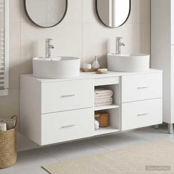 vidaXL Badkamerkastenset 3 st Wit 49,5 x 44,5 x 65 cm, Verzenden, Nieuw