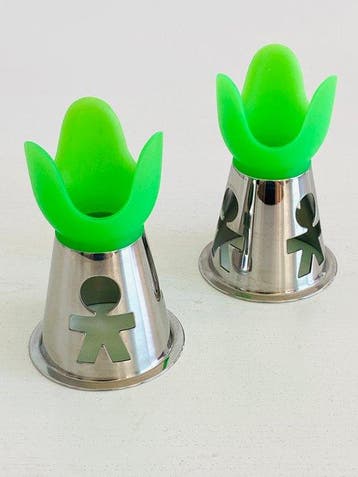 Alessi - Kong Kong - Eierdopje (2) - Girotondo - Staal,