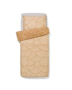 HEMA Dekbedovertrek 140x200/220cm zacht katoen schelpen zand, Verzenden, Nieuw, Beige