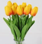 Tulpen Geel Oranje Real Touch Foam 33 cm Bundel ca. 10 stuks, Huis en Inrichting, Ophalen of Verzenden, Nieuw