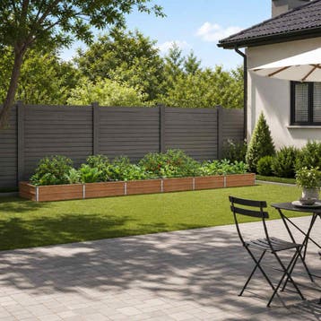 vidaXL Verhoogd Tuinbed Houtbruin 480 x 80 x 24 cm Staal, Minder dan 30 cm, Verzenden, Nieuw, Metaal