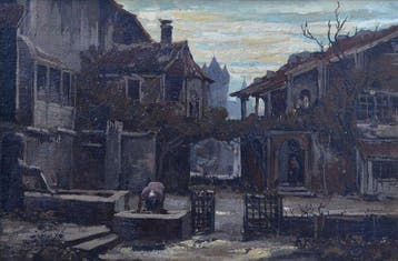 Theo Goedvriend (1879-1969) - Stadsgezicht met een plein