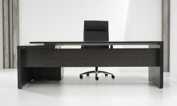 Executive V2 hoekbureau, 230x172cm, black oak, Overige plaatsen, Ophalen of Verzenden, Nieuw in verpakking, Bureau