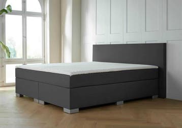 ACTIE! Boxspring Nantes 160 200 Antraciet, Verzenden, 200 cm, 160 cm, Nieuw