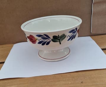Boerenbont Fruitschaal op voet rond 16 cm aardewerk, Verzenden, Nieuw, Aardewerk, Schaal of Schalen