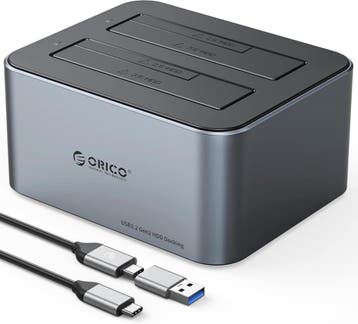 Dual HDD Dock Aluminium | Laatste Stuk! | 36TB, Ophalen of Verzenden, Zo goed als nieuw, ORICO, Docking station