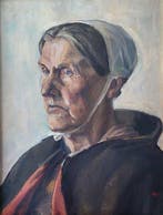 Petrus Antonius (Piet) de Hoon (XX) - Scheveningse vrouw met, Antiek en Kunst, Kunst | Schilderijen | Klassiek