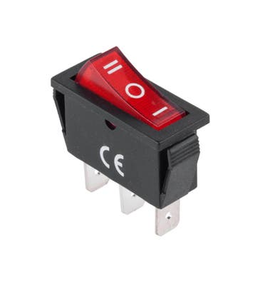 Schakelaar - 3 Standen - 250V 15A - Rood, Ophalen of Verzenden, Nieuw
