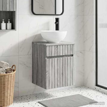 vidaXL Wandgemonteerde wastafelmeubel Grijs Sonoma 39 x 35 x, Verzenden, Nieuw