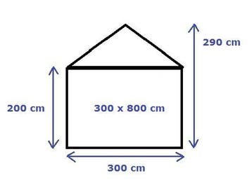 Opslagtent Premium PVC 3x8 mtr in Wit (Opslagtenten), Verzenden, Nieuw