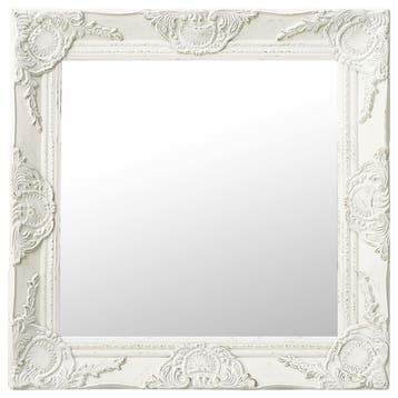 vidaXL Wandspiegel barok stijl 50x50 cm wit, Verzenden, Nieuw