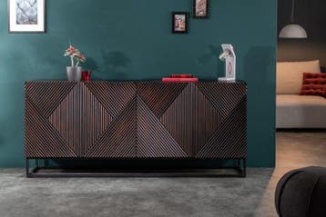 Massief dressoir CREATIVO 177 cm mangohout, gedetailleerd, Ophalen of Verzenden, Nieuw