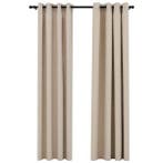 Gordijnen beige 2 st 140x225 | Retourdeal 38% Korting, Huis en Inrichting, Stoffering | Gordijnen en Lamellen, 100 tot 150 cm