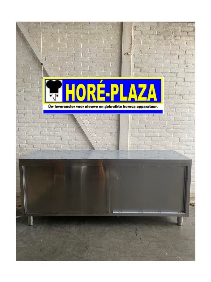 RVS werkkast schuifdeuren  200x60x85 CM, Zakelijke goederen, Horeca | Keukenapparatuur, Nieuw zonder verpakking, RVS Meubilair