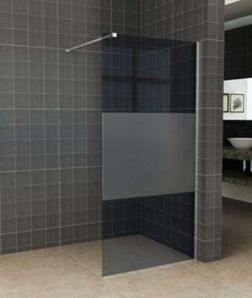 Wiesbaden Slim glasplaat 90 x 200 cm x 8 mm nano rookglas, Ophalen of Verzenden, Nieuw, Chroom, Bad