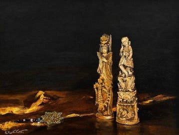 Lodovico Zambeletti (1881-1966) - Silenzi d’oriente, Antiek en Kunst, Kunst | Schilderijen | Klassiek