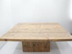 Vergadertafel - 189x200cm - steigerhout - kolompoot, Ophalen of Verzenden, Gebruikt