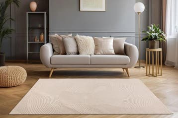 Japandi Vloerkleed | Napoli | Bogen | Taupe | 200x290 cm, Verzenden, Nieuw