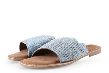 Lazamani Slippers in maat 41 Blauw, Slippers, Lazamani, Zo goed als nieuw, Verzenden