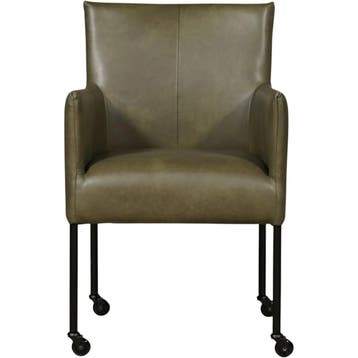 Leren eetkamerstoel Desire - Granada Moss (olijf/groen) -, Overige kleuren, Bohemian, Industrieel, Modern, Scandinavisch, Nieuw