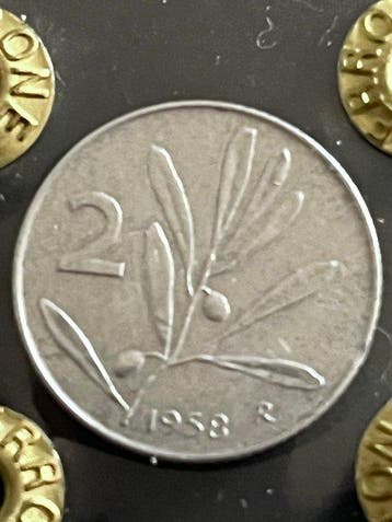 Italië. 2 Lire 1958 Ulivo