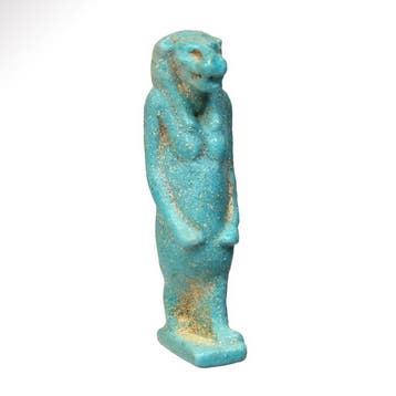 Oud-Egyptisch Faience Amulet van de Nijlpaard Taweret