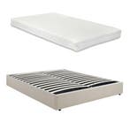 Tweepersoonsbed Nola met matras linnen 200x180 cm beige [en., Verzenden, Nieuw