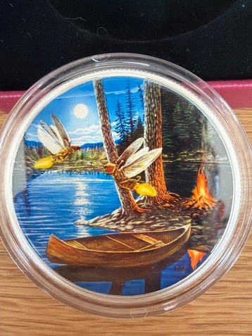 Canada. 30 Dollars 2015 Moonlight Fireflies, 2 Oz (.999) mit
