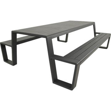 Picknickset-Estilo-Antraciet Aluminium-220cm-Lesli Living, Tuin en Terras, Tuintafels, Verzenden, Nieuw